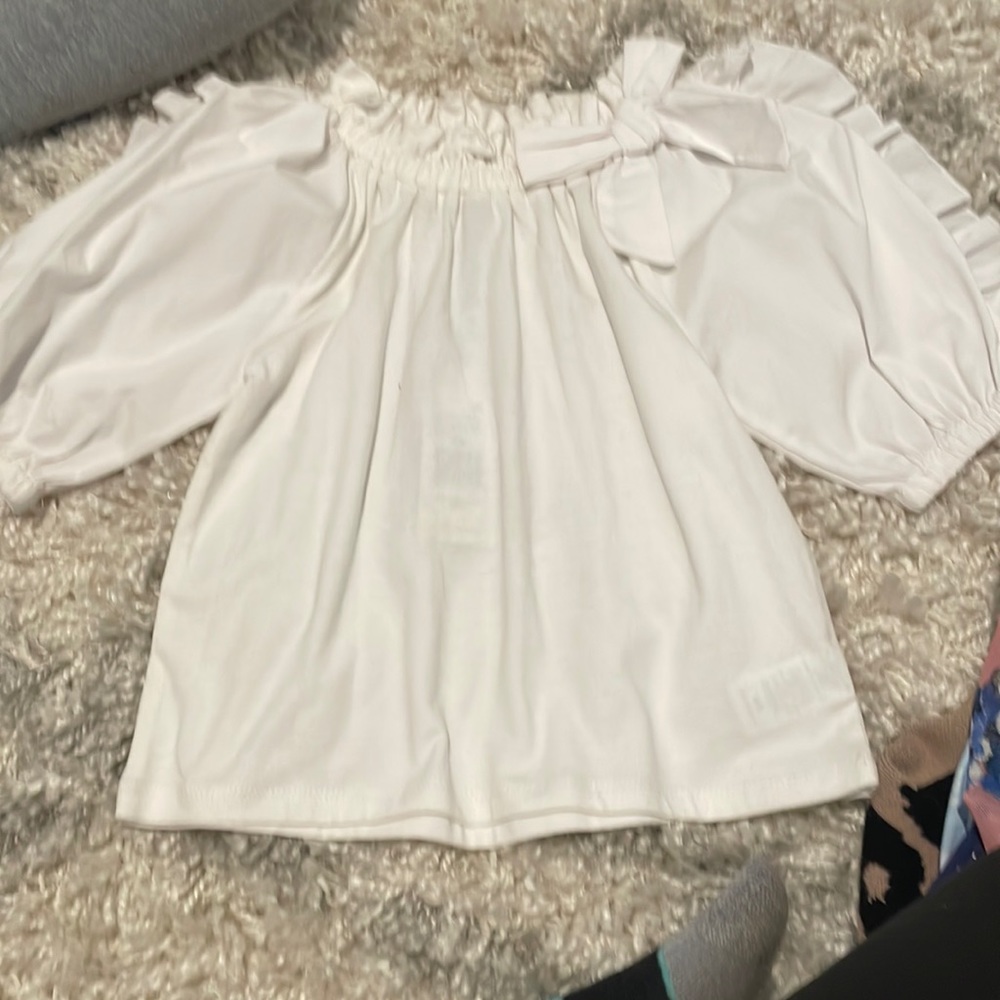 White toddler girls spring shirt